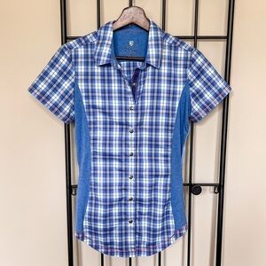 Kühl Plaid Hiking Short Sleeve Button Down Suono Shirt Sz XS